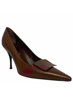 Gunmetal Brown color-block stiletto pumps NEW w/o box